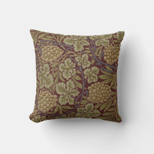 Coussin William Morris Vine Grappe Rouge Vert Art