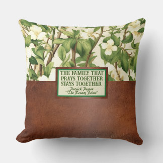Coussin William Morris White Green Floral Citation religie