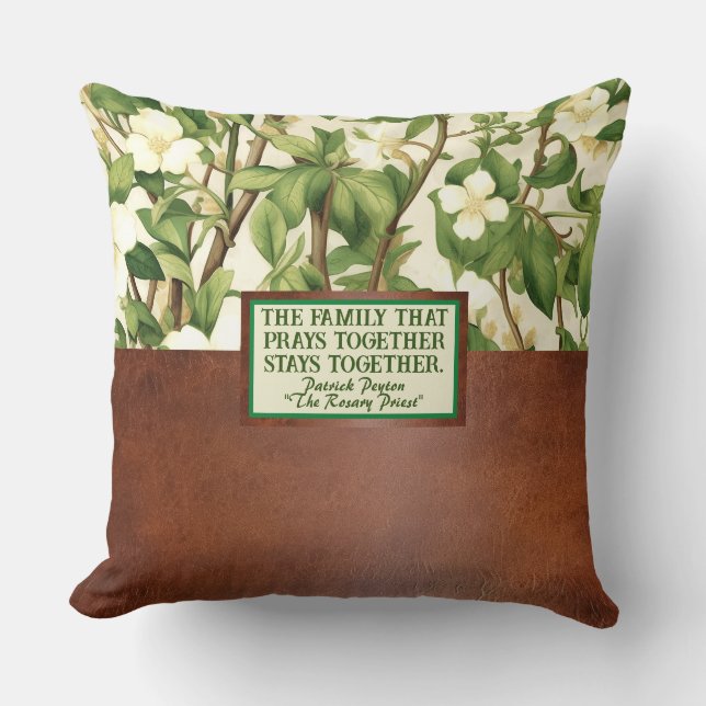 Coussin William Morris White Green Floral Citation religie (Recto)