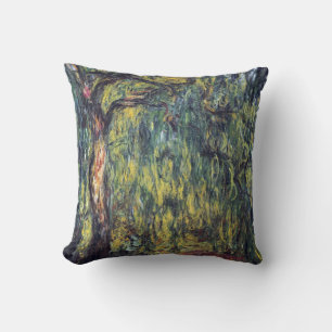 Coussin Willow de Weeping par Claude Monet, Art Vintage
