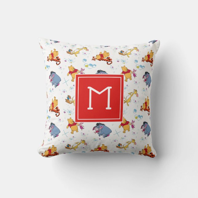 Coussin Winnie l'Ourson| Accrocher avec l'Motif des amis (Recto)