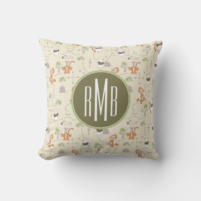 Coussin Winnie l'Ourson| Tigger & Pooh Forest Motif (Recto)