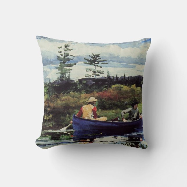 Coussin Winslow Homer : Le Bateau Bleu, 1892, oeuvre d'art (Recto)
