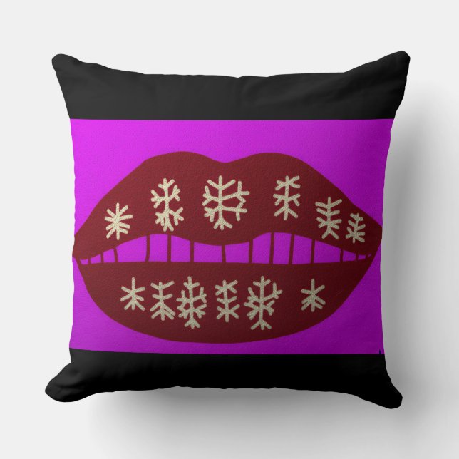Coussin Winter Holiday Smile Throw Pillow (Recto)