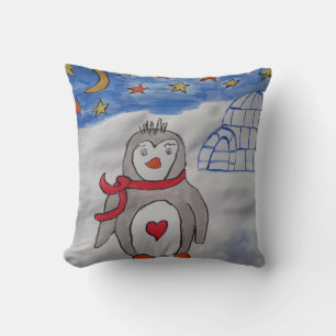 Coussin Winter Snow Penguin Cushion