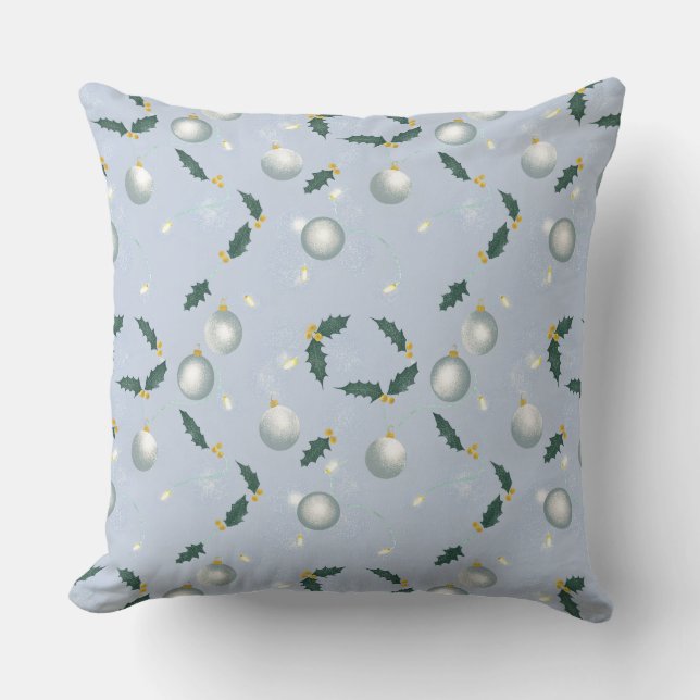 Coussin Winter Wreath Throw Pillow (Recto)