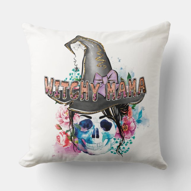 Coussin Witchy Mama, Halloween sorcière magique Witchy (Recto)