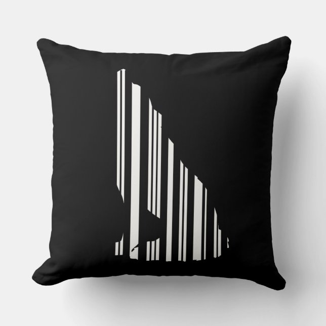 Coussin WOLF BAR CODE Modèle de code-barres Howl (Recto)