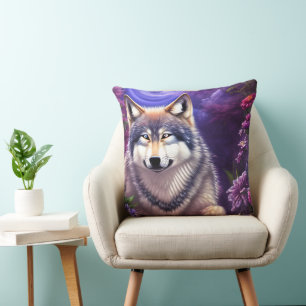Coussin Wolf floral de Midnight Howl