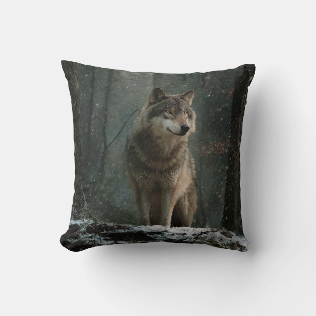 Coussin Wolf in Winter (Recto)
