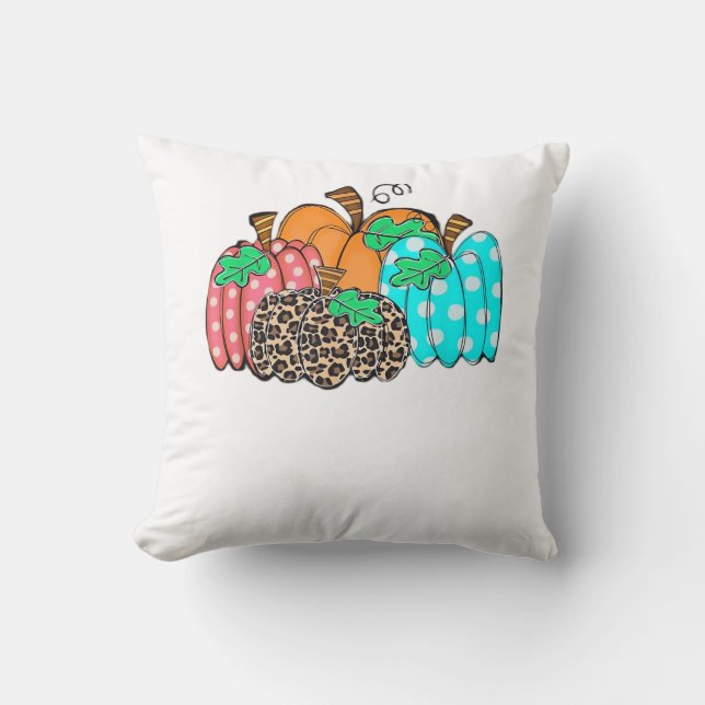 Coussin Women’s Pumpkin Leopard Print Graphic It’s Fall Y’ (Recto)