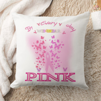 Coussin Womens Pumpkin In October We Wear Pink Breast Canc