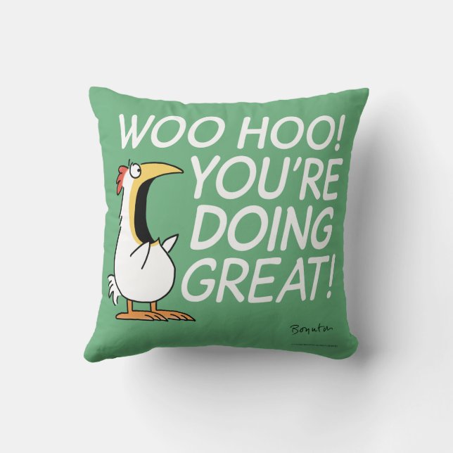 Coussin WOO HOO ! TU FAIS BEAUCOUP ! Sandra Boynton Coussi (Verso)