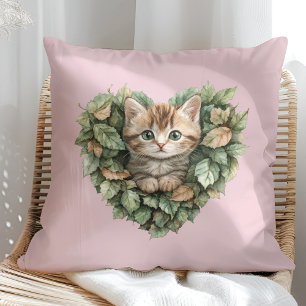 Coussin Woodland Heart Kitty - Automne Cosy