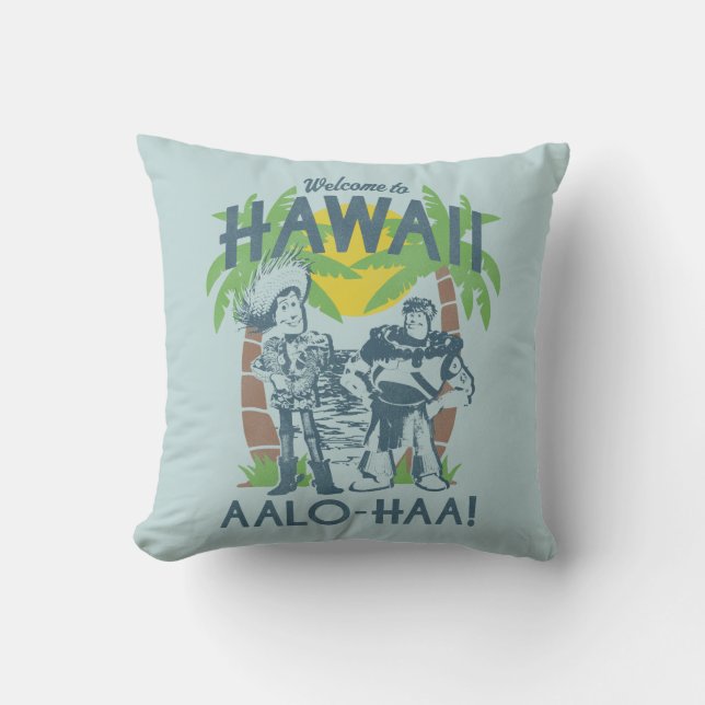 Coussin Woody et Buzz - Bienvenue à Hawaii (Recto)