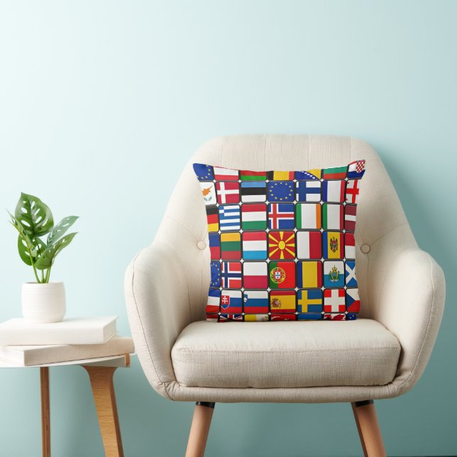 Coussin World Flags Collection, Jeu d'oreiller (Chaise)