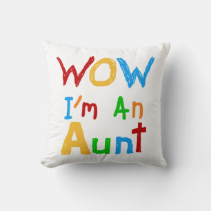 Coussin WOW Je suis une tante T-shirts et cadeaux