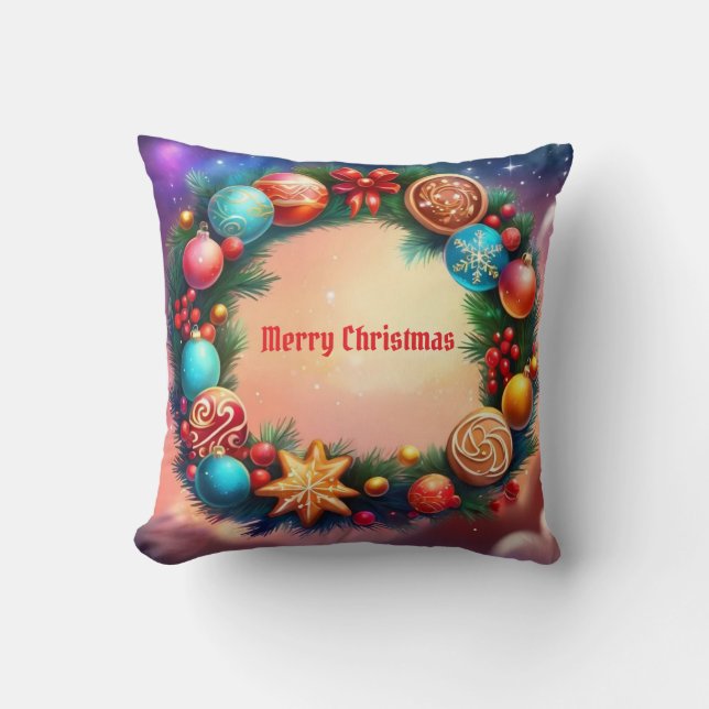 Coussin Wreath de Noël (Recto)