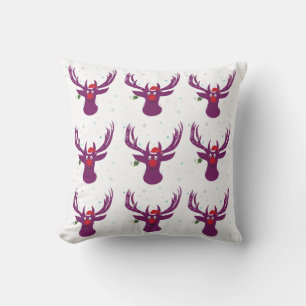 Coussin X-mas de rennes heureux 41 cm x 41 cm