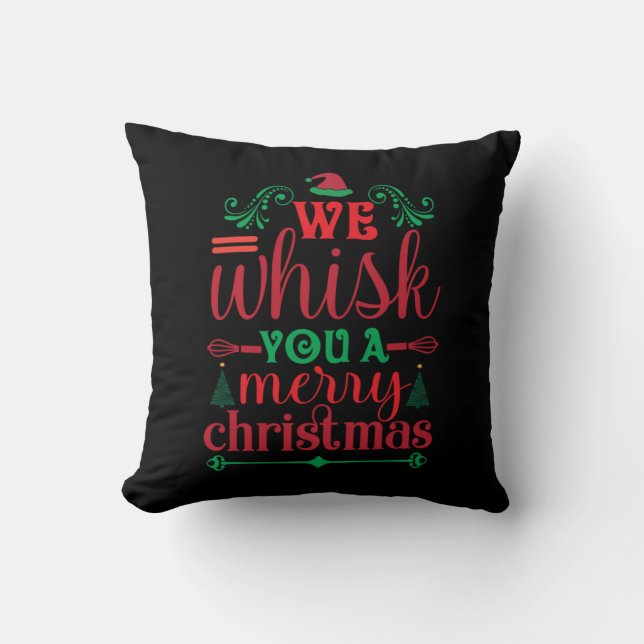 Coussin Xmas Art We Whisk You A Merry Christmas (Recto)