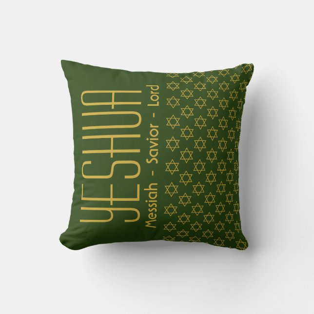 Coussin YESHUA Messiah Sauveur Seigneur Custom Modern GREE (Recto)