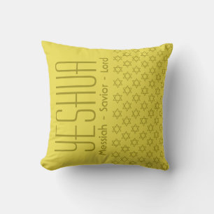 Coussin YESHUA Messiah Sauveur Seigneur Personnalisé JAUNE