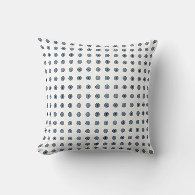 Coussin Yeux à points bleu d'Halloween (Recto)