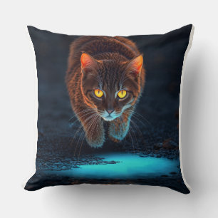 Coussin Yeux Brûlants Chat Esthétique Illustration de la F