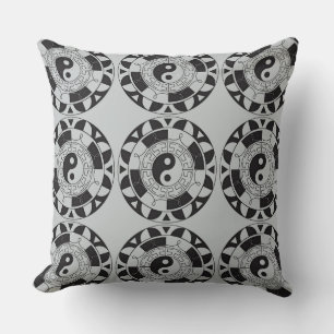 Coussin Yin et Yang Carrelé Asiatique Motif de symbole Cou
