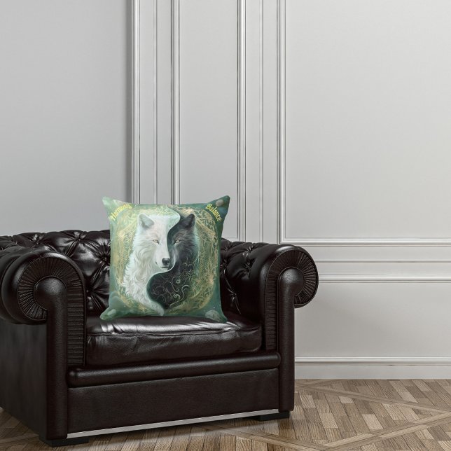 Coussin Yin et Yang Wolves (Créateur téléchargé)