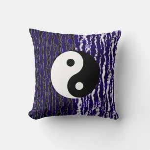Coussin Yin Yang Bleu Tranquillité Énergie Zen