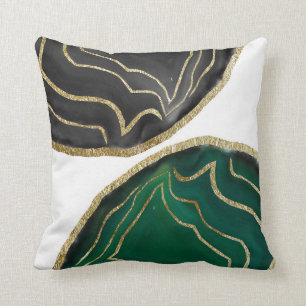 Coussin Yin Yang Emerald Black Agate Gold Glam #1 #gem #de