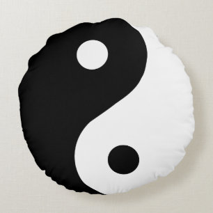 Coussin Ying Yang en noir et blanc tendance