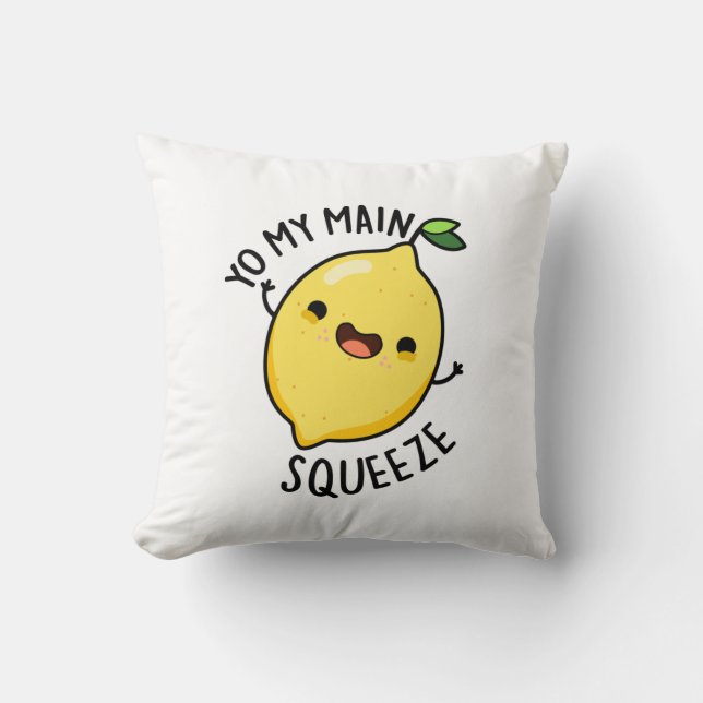 Coussin Yo Ma Squeeze Principale Funny Pun citron (Recto)