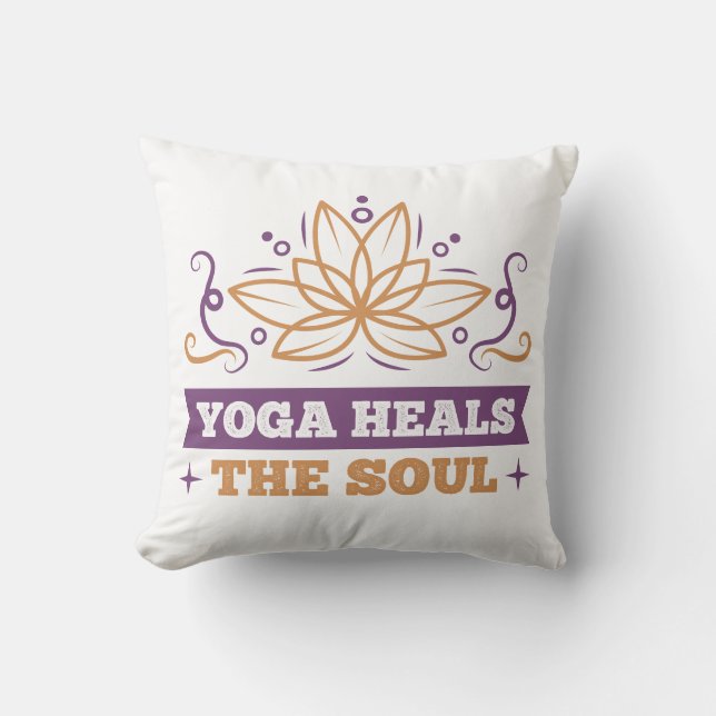 Coussin Yoga guérit l'âme Citation Lotus Flower Zen (Recto)