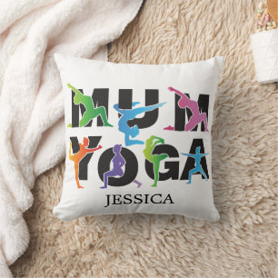 Coussin Yoga Maman Méditation Hobby Mère Mignonne Maman