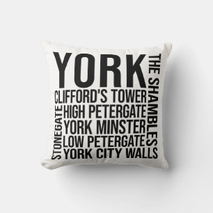 Coussin York, Angleterre La typographie des monuments - Ro