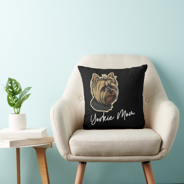 Coussin Yorkie Maman 16x16 (Chaise)