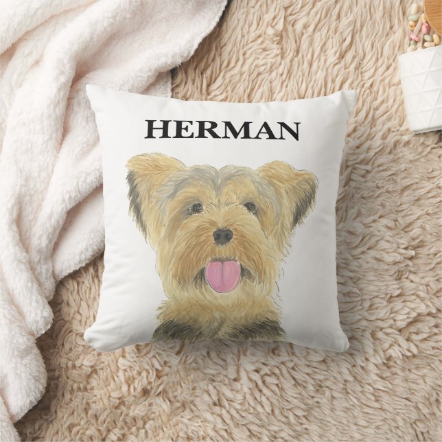Coussin Yorkie Yorkshire Terrier réversible personnalisé (Couverture)