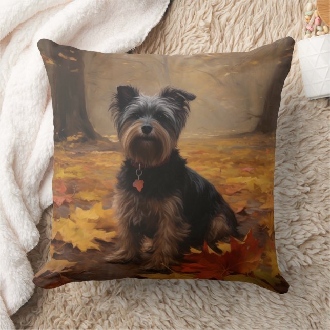 Coussin Yorkipoo à l'automne Feuilles automne Inspire (Couverture)