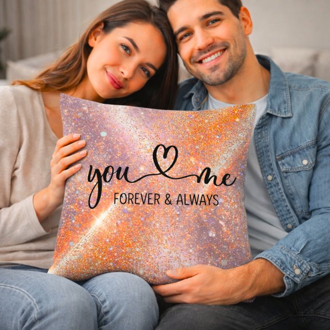 Coussin You Me Forever and Always Glitter Romantic (Créateur téléchargé)