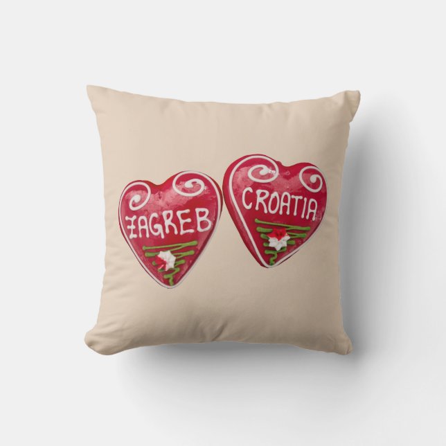Coussin Zagreb, Croatie : Licitar en forme de coeur (Recto)