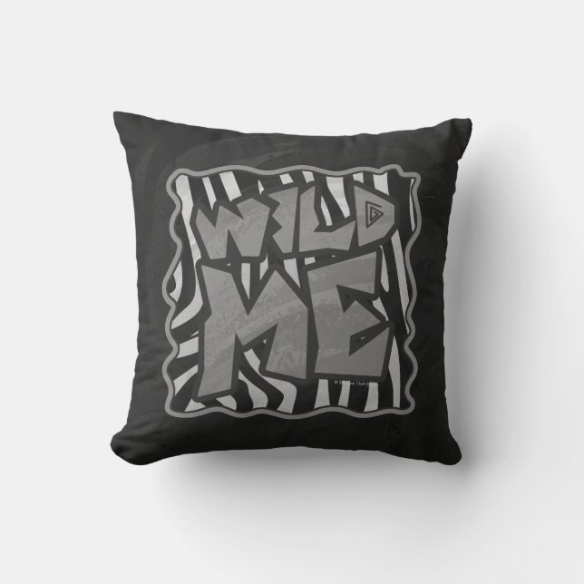 Coussin Zebra Black and Light Grey Wild Me (Recto)