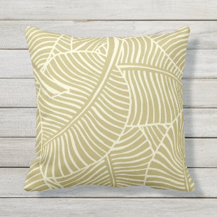 Coussin Zebra Palm Hawaiian Tropical Khaki and Cream