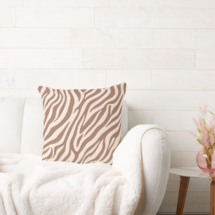 Coussin Zebra Print-Mocha Mousse