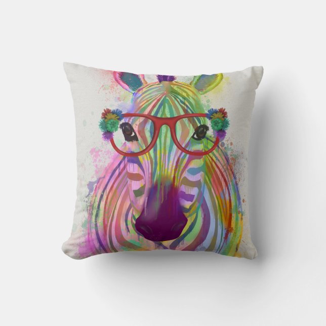 Coussin Zebra Rainbow Splash (Recto)