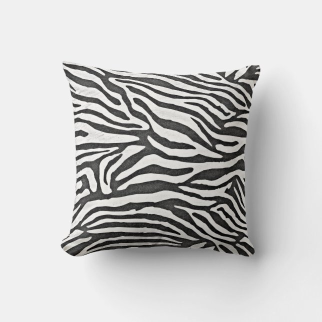 Coussin Zebra rayures noir et blanc (Recto)