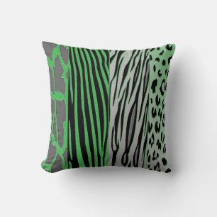 Coussin Zèbre Bleu Noir Et Vert