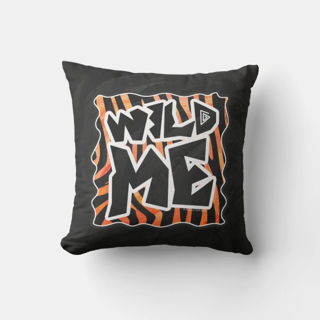 Coussin Zèbre de Black et Orange Wild Me (Recto)