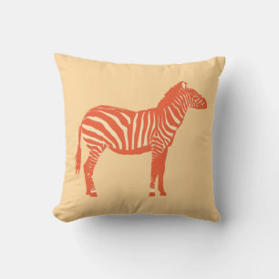 Coussin Zèbre - Mandarin et orange clair